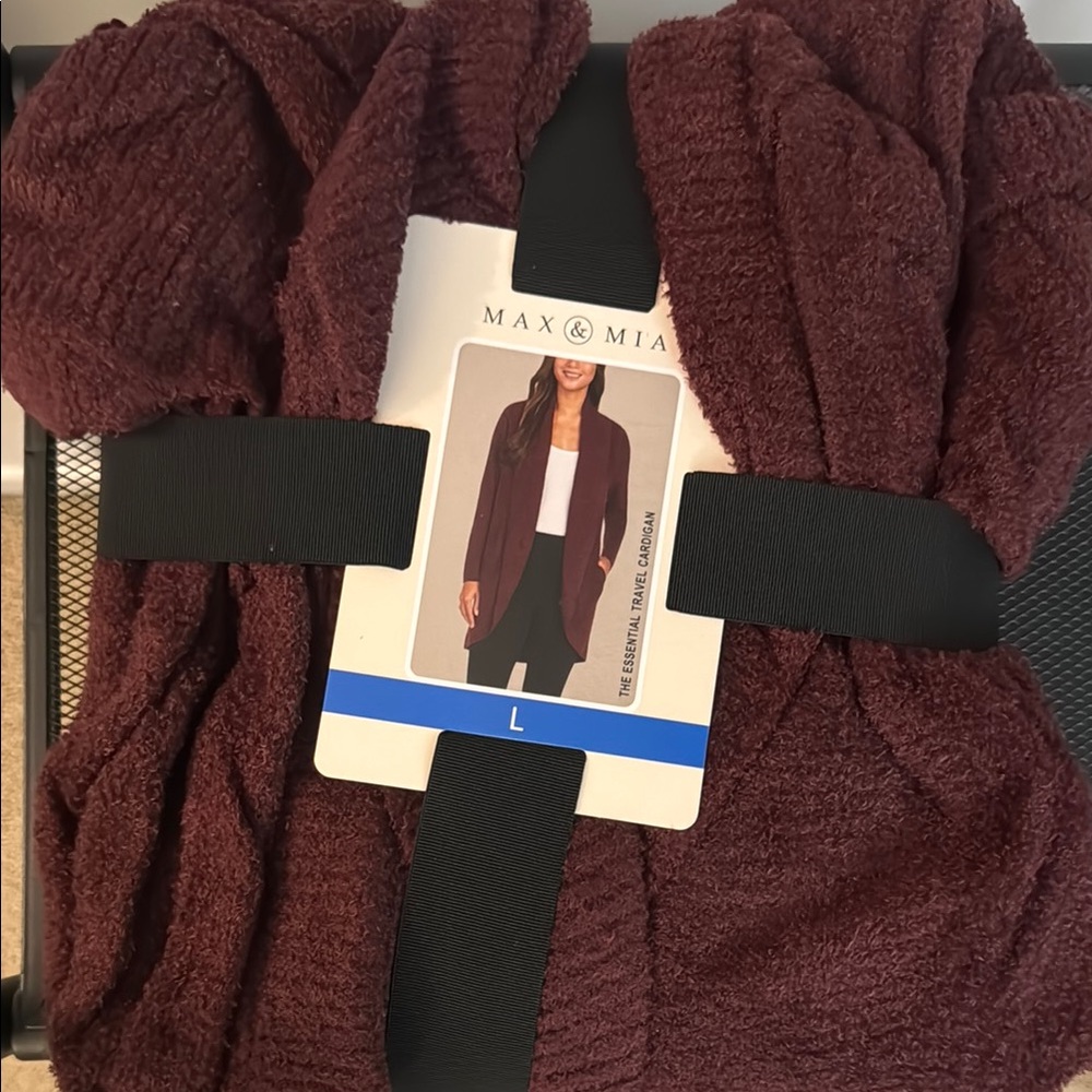 Women's Burgundy Cardigan Sweater